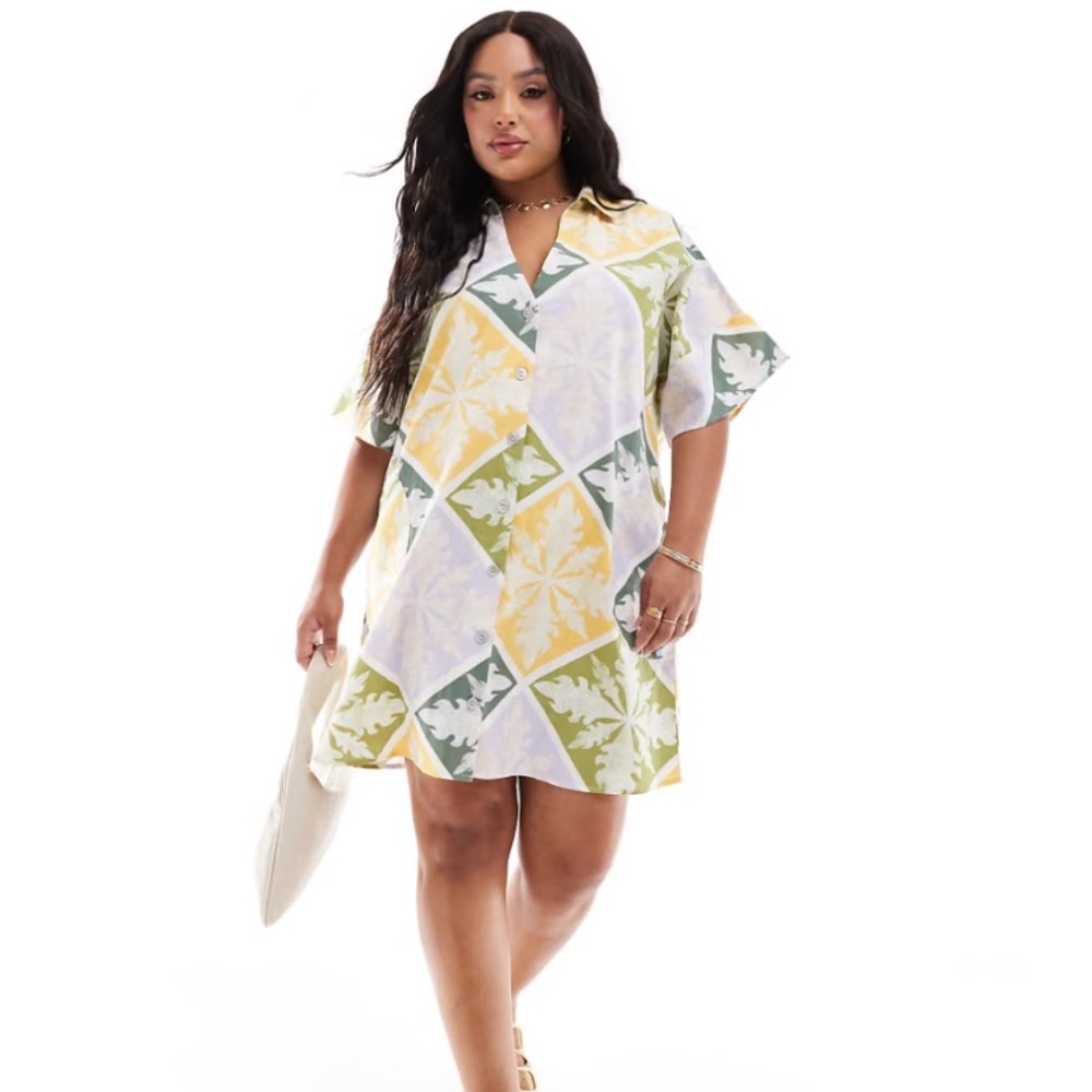 Linen Patchwork Dress with Pockets!